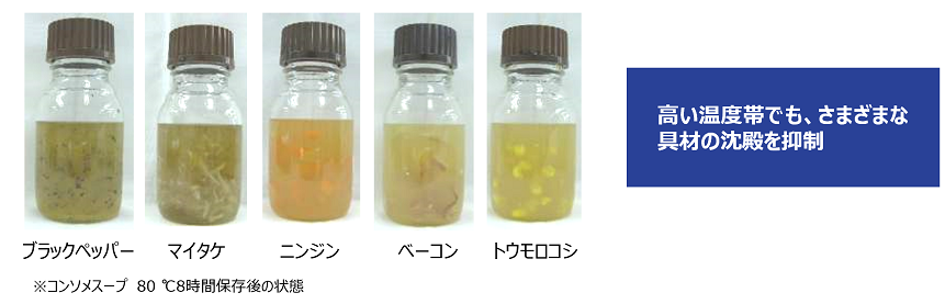 解決事例　サンアーティスト　スープ具材分散